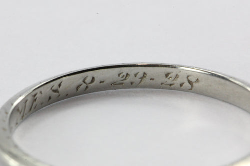 Antique 1928 18K White Gold Belais Wedding Band Ring Size 5.75 - Queen May