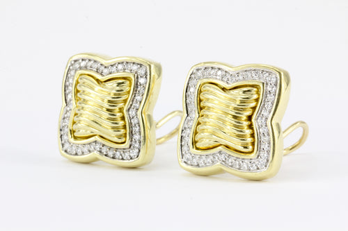 David Yurman 18K Yellow Gold and Diamond Quatrefoil Earrings - Queen May