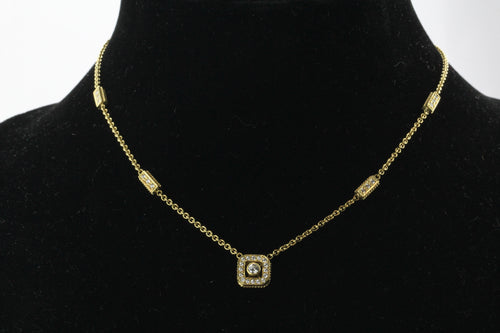 Vintage Penny Preville 18K Gold & 3/4 Carat Diamond Necklace - Queen May