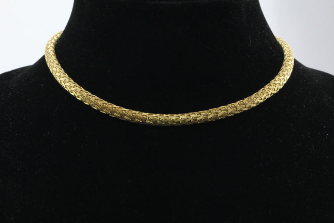 Vintage Roberto Coin 18K Gold Woven Silk Necklace - Queen May