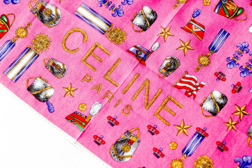 Celine Cotton Square Bandana Scarf "New" Old Stock - Queen May