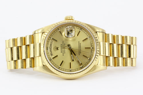 Rolex 18K Yellow Gold Day-Date Presidential 18238 - Queen May