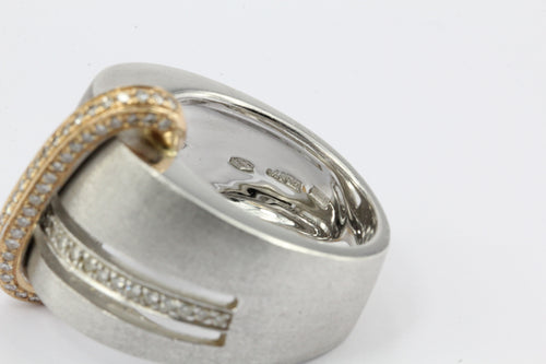 Alfieri & St. John 18K Burnished White & Rose Gold Diamond Ring - Queen May