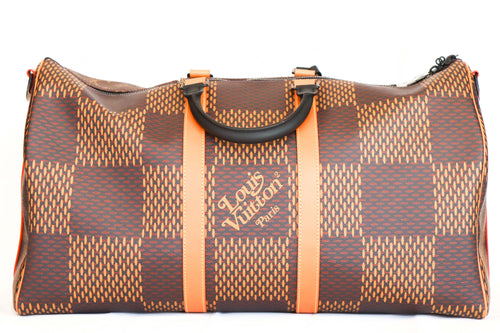 Louis Vuitton x Nigo Limited Collaboration 2020 Drip Giant Damier Keepall Bandouliere - Queen May