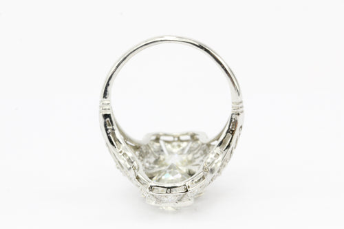 Art Deco Platinum Diamond Shield Ring - Queen May