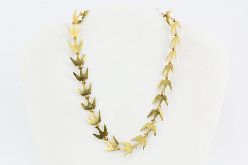Vintage Retro 14K Yellow Gold Swallow Chain Necklace c.1950's - Queen May