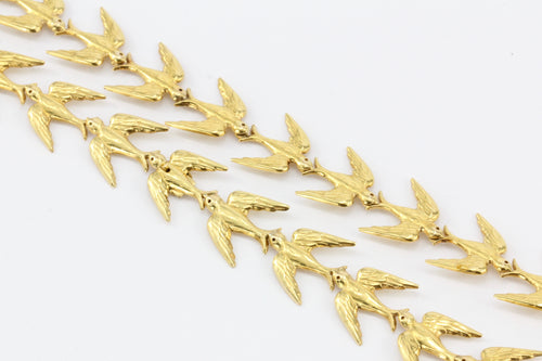 Vintage Retro 14K Yellow Gold Swallow Chain Necklace c.1950's - Queen May