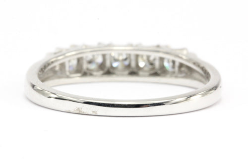 14K White Gold .35 CTW Diamond Half Eternity Band Size 6.25 - Queen May