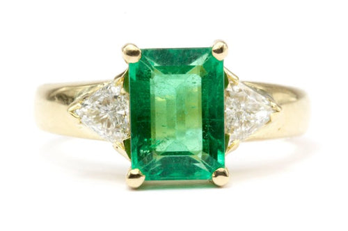 AGL Report 2 CT Brazilian Emerald & Diamond Ring Size 6 - Queen May