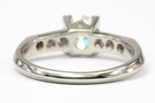 Art Deco Platinum .75 CT Old European Cut Diamond Engagement Ring Size 4.75 - Queen May