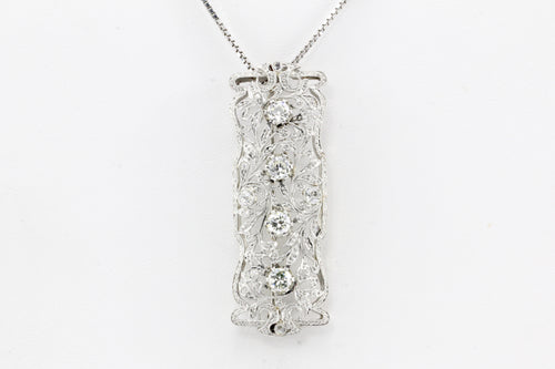 Platinum Convertible Diamond Brooch Pendant c.1920's - Queen May