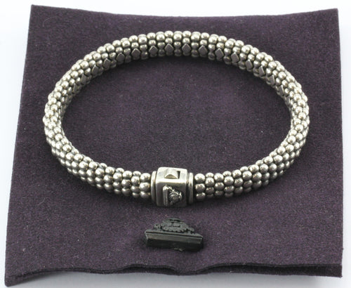 Lagos Caviar Sterling Silver Oval Rope Bracelet - Queen May