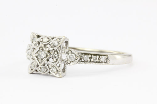 14K White Gold Diamond Ring - Queen May