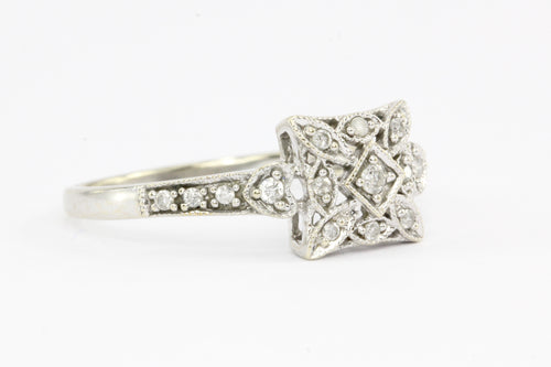 14K White Gold Diamond Ring - Queen May