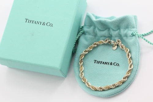 Tiffany & Co Sterling Silver & 18K Gold Rope Chain Wrap Bracelet - Queen May