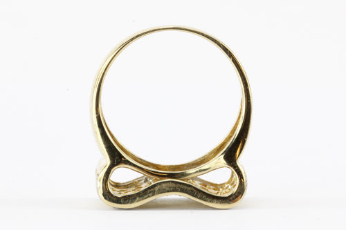 14K Yellow Gold Bow Shaped Diamond Ring - Queen May