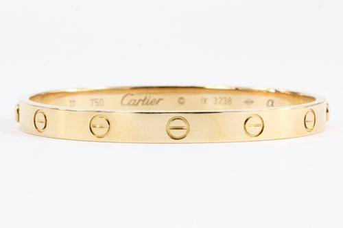 Cartier Love Bracelet Rose Gold Size 17 with Box, Papers & Screwdriver - Queen May