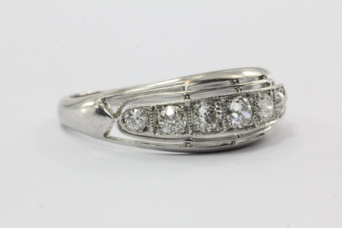 Antique Platinum Old European .36 CTW Diamond Engagement Ring Size 6 - Queen May
