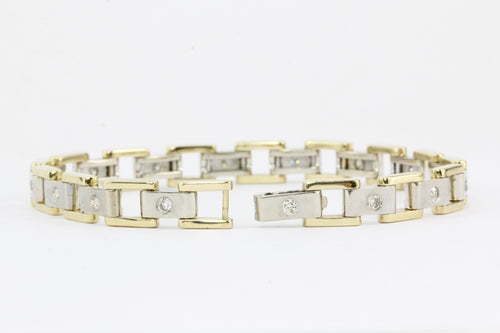 Men's 14K White & Yellow Gold Station Diamond Bracelet - Queen May