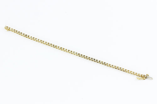 14K Yellow Gold 3 Carat Diamond Tennis Bracelet - Queen May