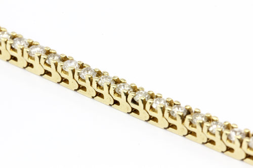 14K Yellow Gold 3 Carat Diamond Tennis Bracelet - Queen May
