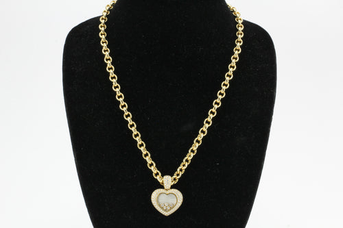 Chopard 18K Gold Happy Diamonds Heart Pendant & Chain - Queen May