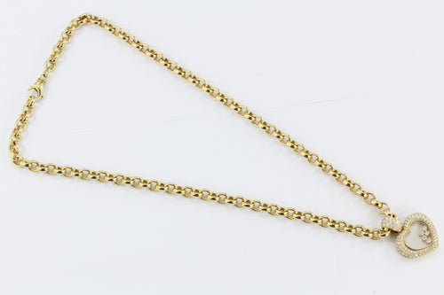 Chopard 18K Gold Happy Diamonds Heart Pendant & Chain - Queen May