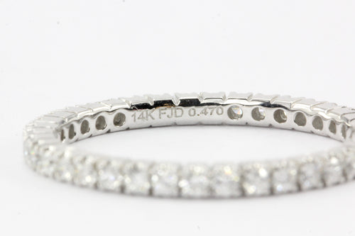 14K White Gold Diamond Eternity Band - Queen May