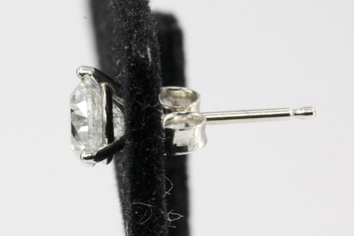14K White Gold 1 CTW Diamond 3 Prong Martini Diamond Stud Earrings - Queen May