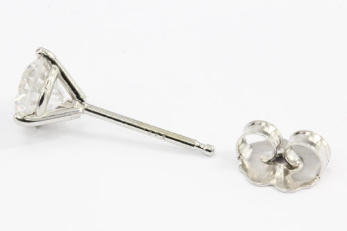 14K White Gold 1 CTW Diamond 3 Prong Martini Diamond Stud Earrings - Queen May