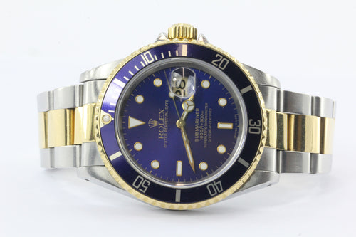 Rolex Submariner Model 16613 Oyster Stainless & 18K Gold Watch - Queen May