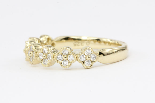 14K Yellow Gold Diamond Band - Queen May