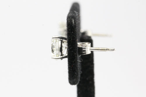 14K White Gold 1 CTW Four Prong Studs - Queen May