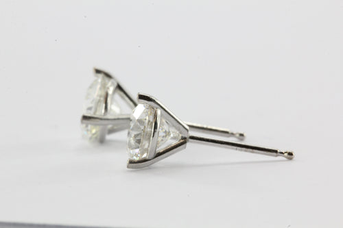 14K White Gold 1.75 Carat total weight Diamond Earrings - Queen May