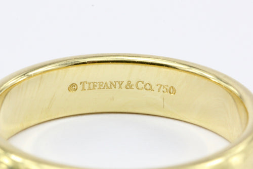 Tiffany & Co 18K Yellow Gold Plain Wedding Band Size 7.5 - Queen May