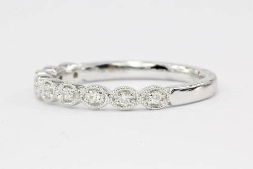 14K White Gold Diamond Band - Queen May