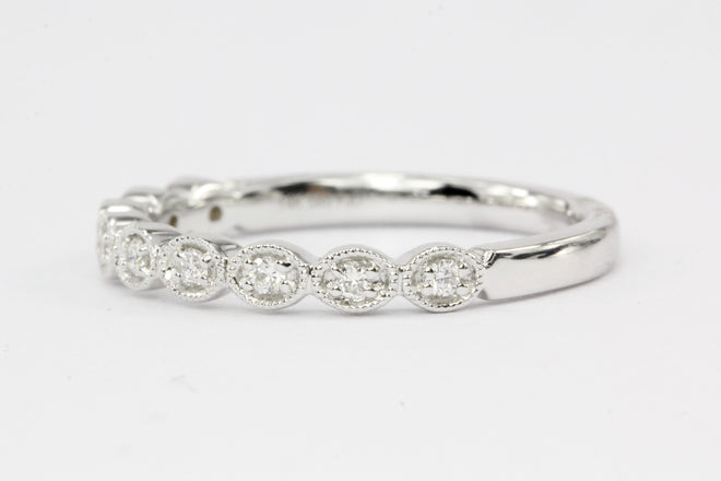 14K White Gold Diamond Band - Queen May