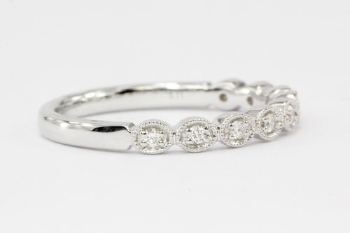 14K White Gold Diamond Band - Queen May