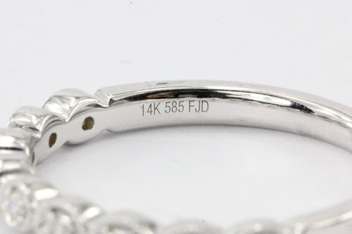 14K White Gold Diamond Band - Queen May