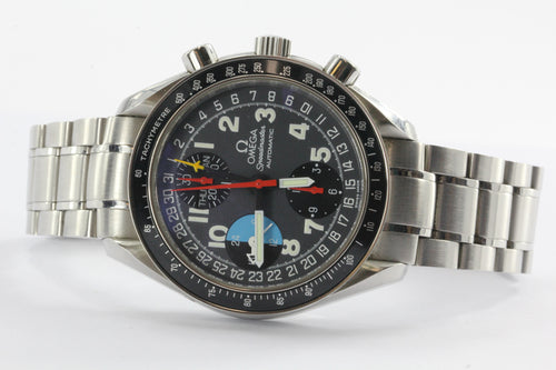 Omega Speedmaster GMT Automatic Mark 40 Chronograph Model 175.0084 Watch w/ box - Queen May