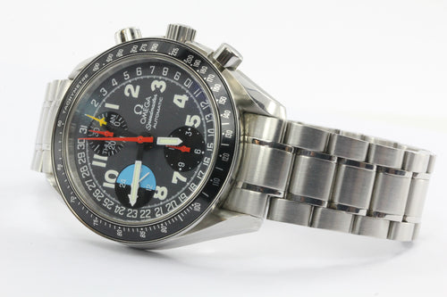 Omega Speedmaster GMT Automatic Mark 40 Chronograph Model 175.0084 Watch w/ box - Queen May