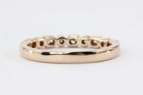 14K Rose Gold Diamond Half Eternity Band - Queen May