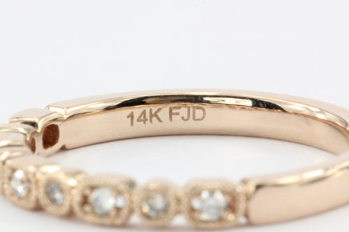 14K Rose Gold Diamond Half Eternity Band - Queen May