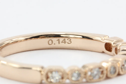 14K Rose Gold Diamond Half Eternity Band - Queen May