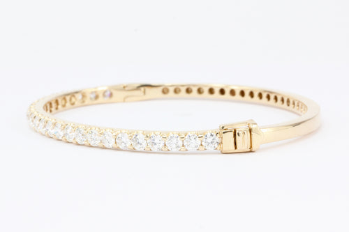 14K Rose Gold 3.12 CT Diamond Bangle Bracelet - Queen May