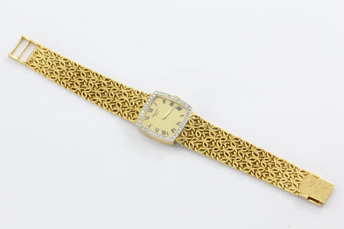 Chopard 18k Gold & Diamond Watch with Byzantine Wheat Chain Bracelet - Queen May