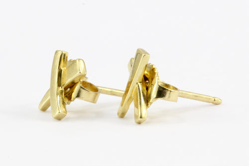 Tiffany & Co Paloma Picasso 18K Yellow Gold Kiss "X" Earrings - Queen May