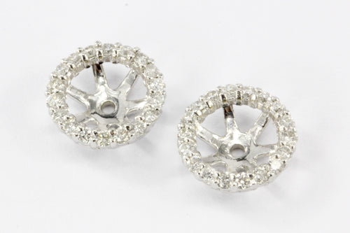 14K WG .25 CTW  Diamond Jackets for 1.6 CTW Studs - Queen May