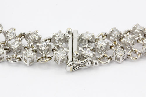 18k White gold 2 CTW Diamond Woven Bracelet - Queen May