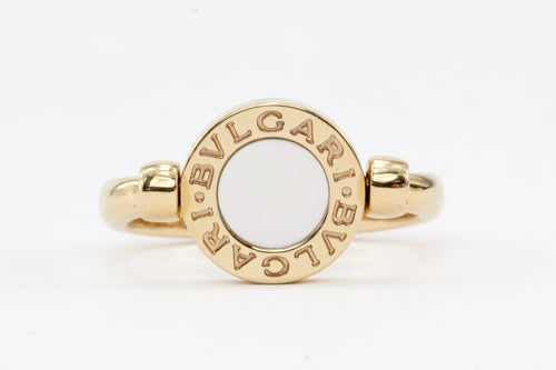 Bvlgari 18K Rose Gold Flip Ring Set w/Mother of Pearl and Pave Diamonds - Queen May